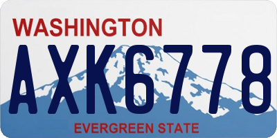 WA license plate AXK6778