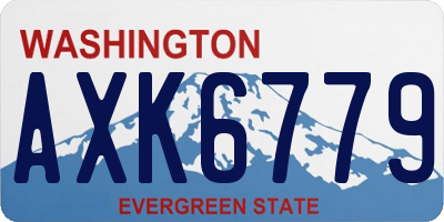 WA license plate AXK6779