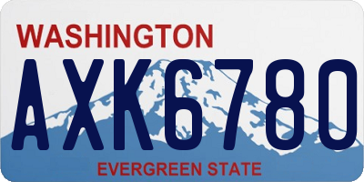 WA license plate AXK6780