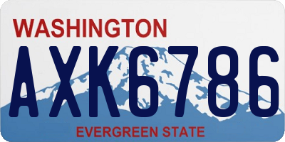 WA license plate AXK6786