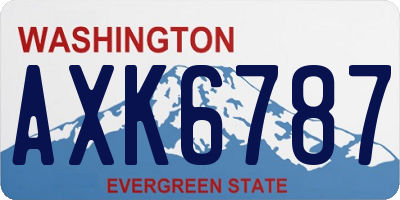 WA license plate AXK6787
