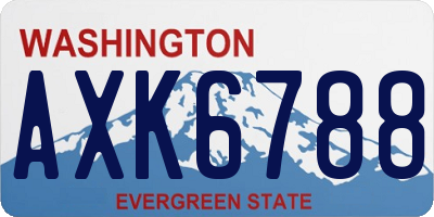 WA license plate AXK6788