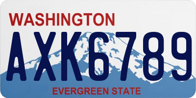 WA license plate AXK6789
