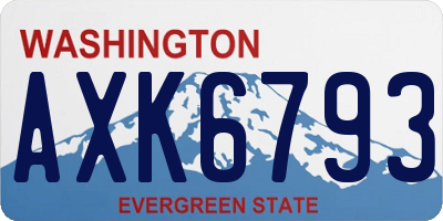 WA license plate AXK6793