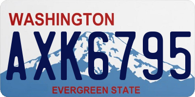 WA license plate AXK6795