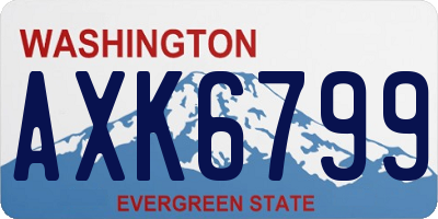 WA license plate AXK6799