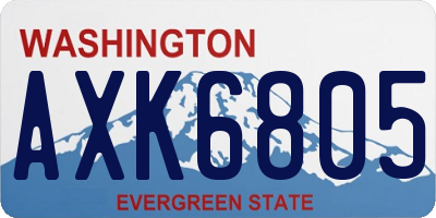 WA license plate AXK6805