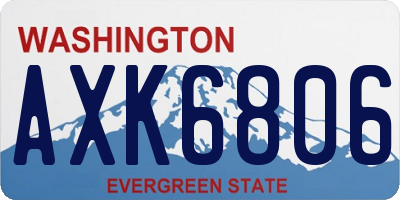 WA license plate AXK6806