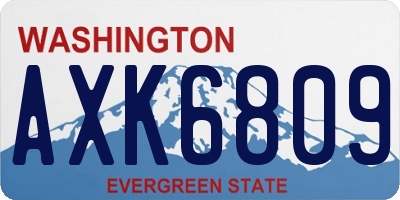 WA license plate AXK6809