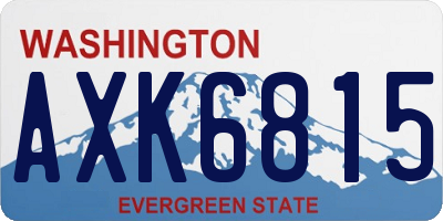 WA license plate AXK6815