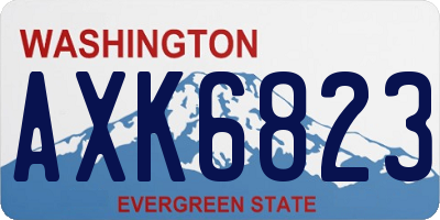 WA license plate AXK6823
