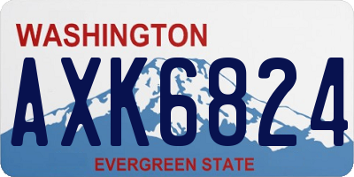 WA license plate AXK6824