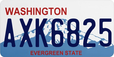 WA license plate AXK6825