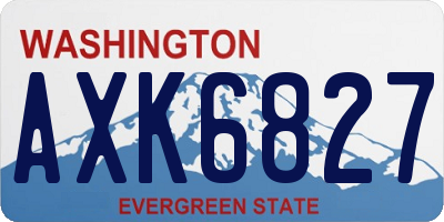 WA license plate AXK6827
