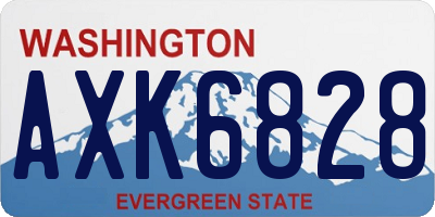 WA license plate AXK6828