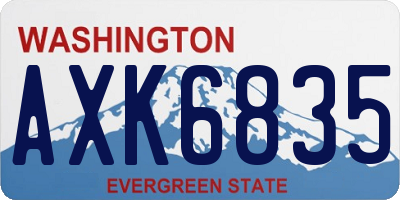 WA license plate AXK6835