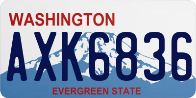 WA license plate AXK6836