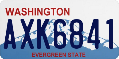 WA license plate AXK6841