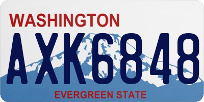 WA license plate AXK6848
