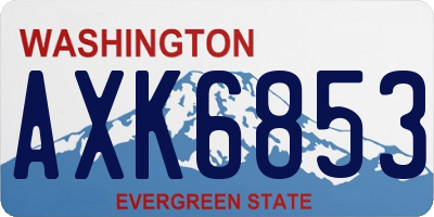 WA license plate AXK6853