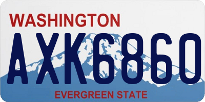 WA license plate AXK6860