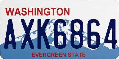 WA license plate AXK6864
