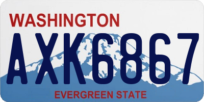 WA license plate AXK6867