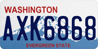 WA license plate AXK6868