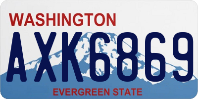 WA license plate AXK6869