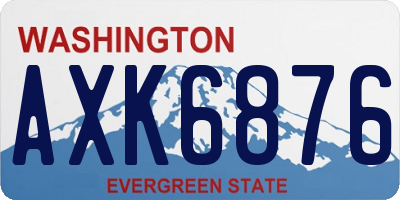 WA license plate AXK6876