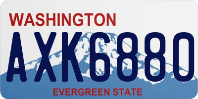 WA license plate AXK6880