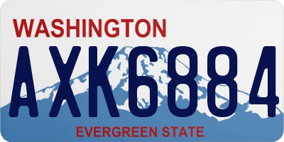 WA license plate AXK6884