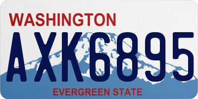 WA license plate AXK6895