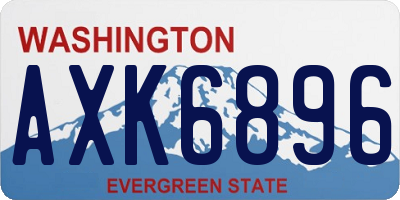 WA license plate AXK6896