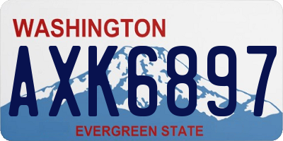WA license plate AXK6897