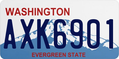 WA license plate AXK6901