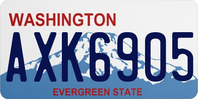WA license plate AXK6905