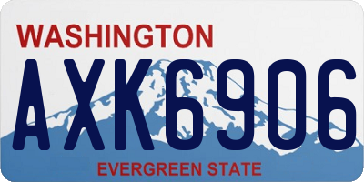 WA license plate AXK6906