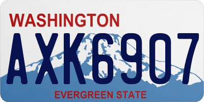 WA license plate AXK6907