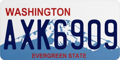 WA license plate AXK6909