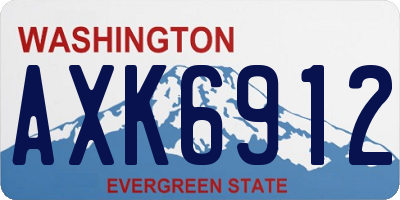 WA license plate AXK6912