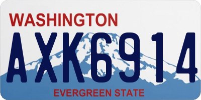 WA license plate AXK6914