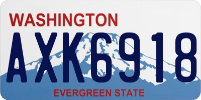WA license plate AXK6918