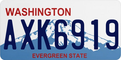 WA license plate AXK6919
