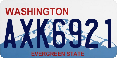 WA license plate AXK6921