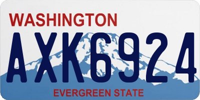 WA license plate AXK6924