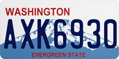 WA license plate AXK6930