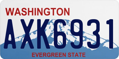 WA license plate AXK6931