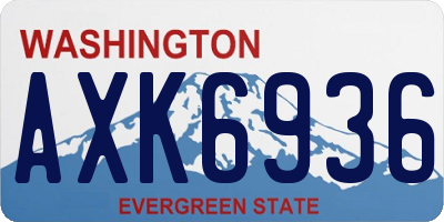 WA license plate AXK6936