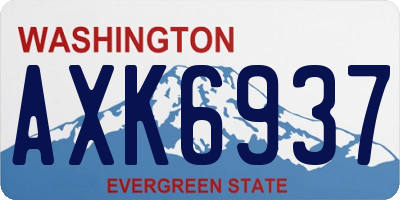 WA license plate AXK6937